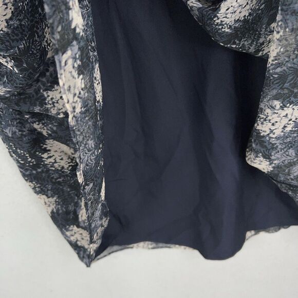 Joie Dress Womens Medium Blue Floral Baltic Pleat Swing Feminine Romantic Ruffle - Picture 7 of 16